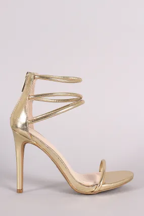 Anne Michelle Triple Ankle Strap Single Sole Heel