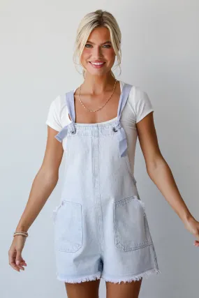 Easygoing Beauty Light Wash Denim Overall Romper