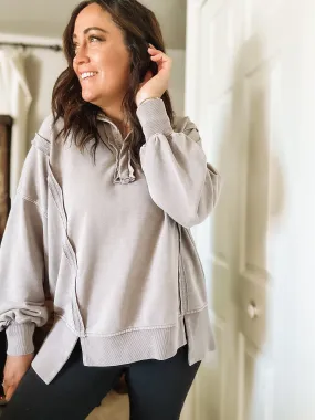 Oversized Henley Pullover