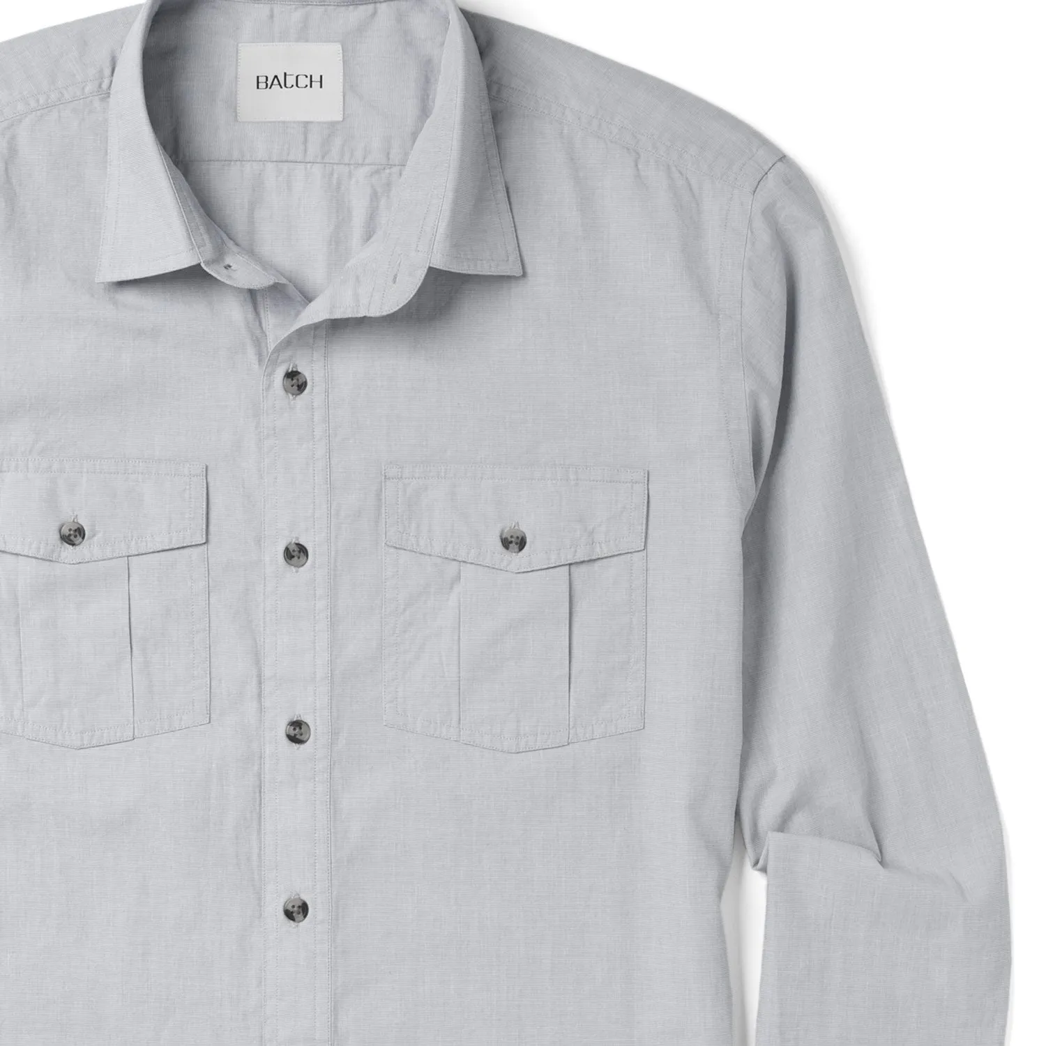 Primer Utility Shirt – Aluminum Gray Cotton End-on-end